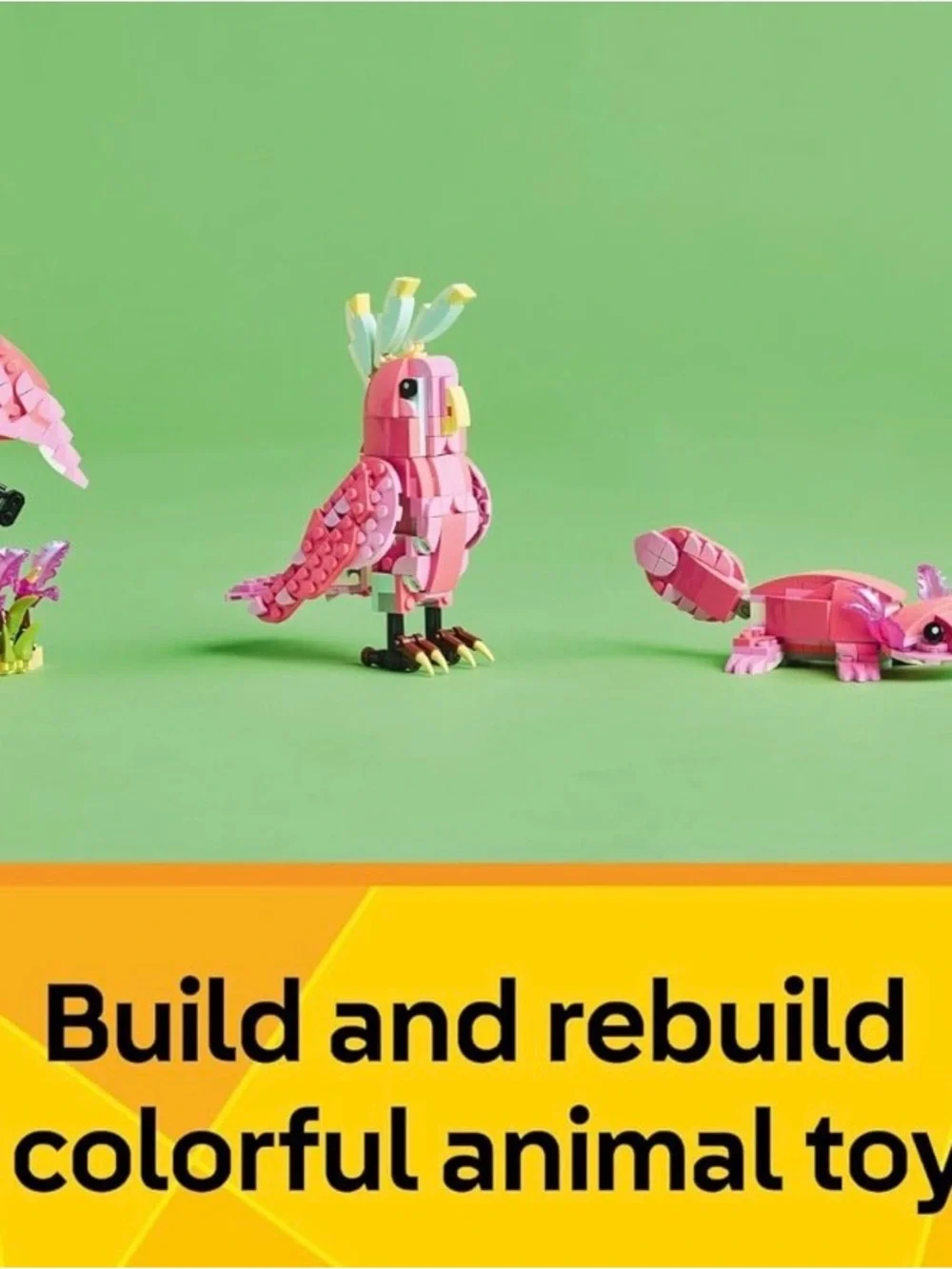 Lego Pink Flamingo, Cockatoo, or Axolotl